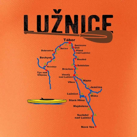 Mapa řeky Lužnice