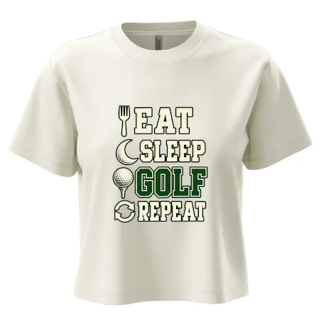 Eat sleep golf repeat typografie