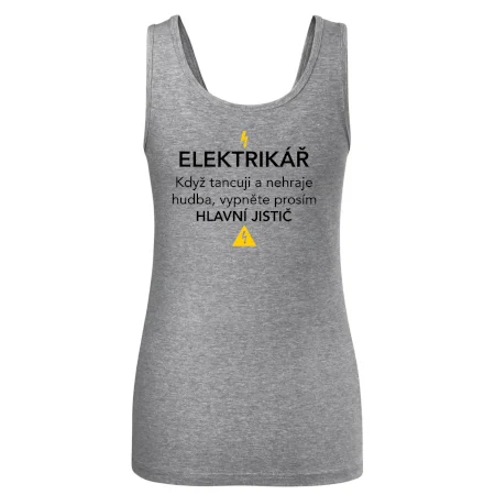 Elektrikář - hlavní jistič - Nápis na zádech