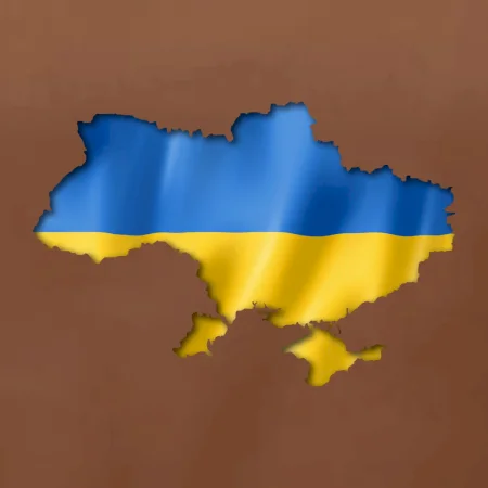 Ukrajina vlajka mapa
