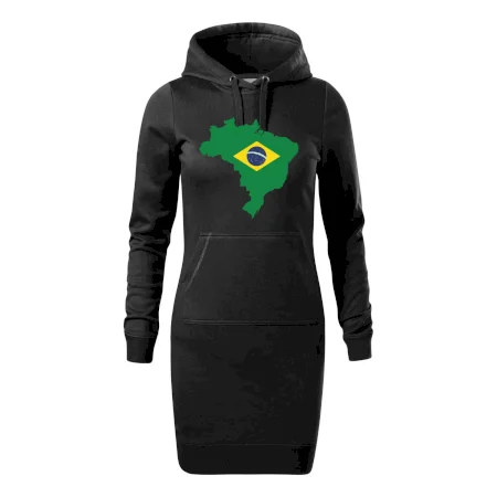 Brazílie vlajka v mapě