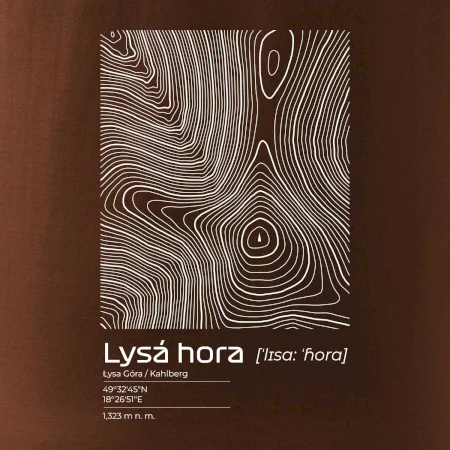 Lysá hora - vrstevnice v obdélníku