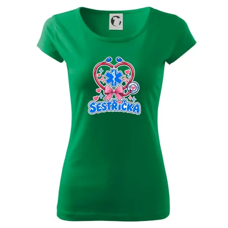 Sestřička - kreslený kříž a srdce
