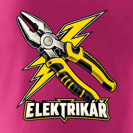 Elektrikář s bleskem a kleštěmi