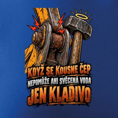 Zaseknutý čep bagru vyřeší kladivo
