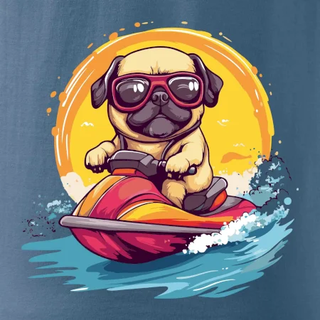 Mops na vodním skútru