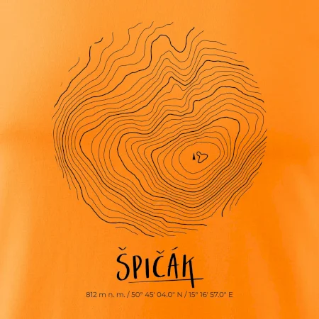 Špičák - vrstevnice v kruhu