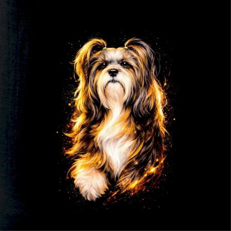 Obrázek polotón Shih-tzu běžící
