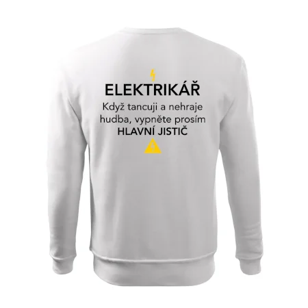 Elektrikář - hlavní jistič - Nápis na zádech