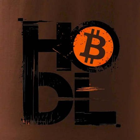 Hodl velký nápis a logo BTC