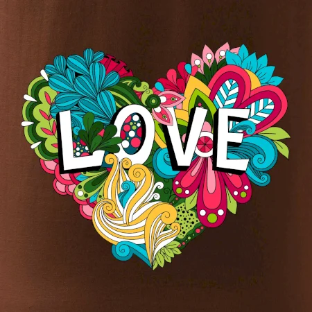 Love nápis květovaný