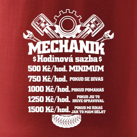 Mechanik - hodinová sazba