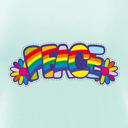 Peace nápis duhový
