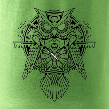 Steampunk sova černobílá