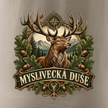 Myslivecká duše jelen a lesní erb