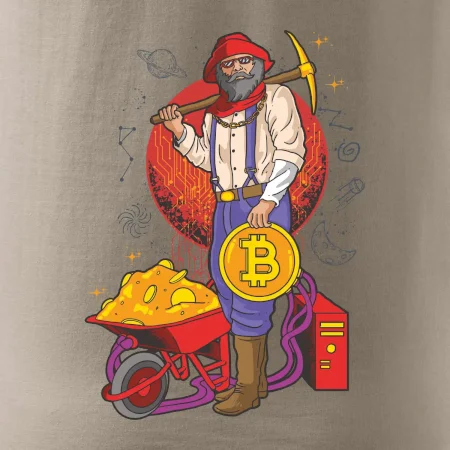 Horník těží bitcoiny