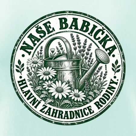 Naše babička hlavní zahradnice rodiny vintage konev