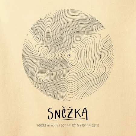 Sněžka - vrstevnice v kruhu