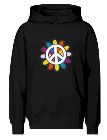Peace symbol s kreslenou květinou