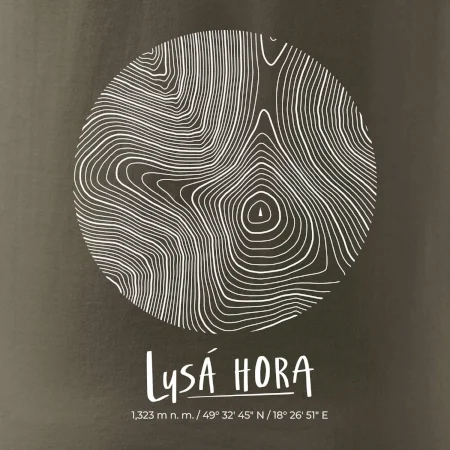 Lysá hora - vrstevnice v kruhu