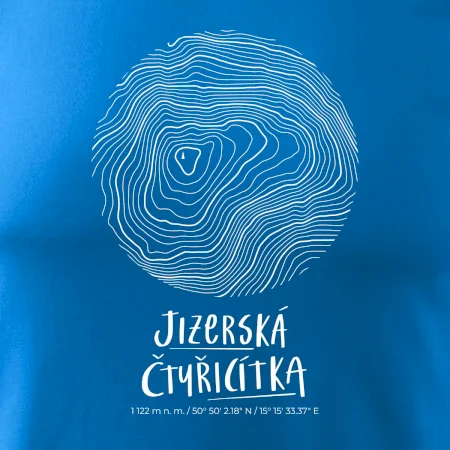 Jizerská čtyřicítka - vrstevnice v kruhu