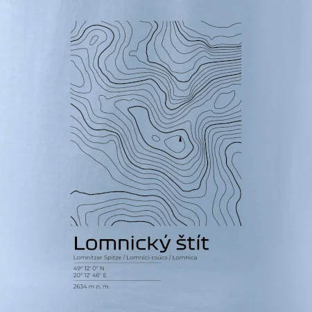 Lomnický štít - vrstevnice v obdélníku