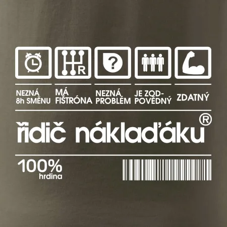 Čárový kód řidič náklaďáku