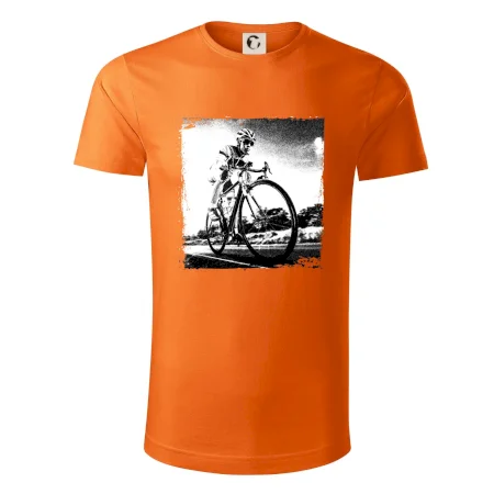 Cyklista černobílá cesta