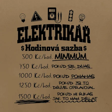 Elektrikář hodinová sazba