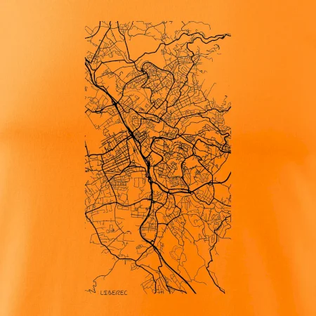 Černobílá mapa Liberec
