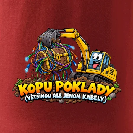 Bagrista kope poklady a kabely