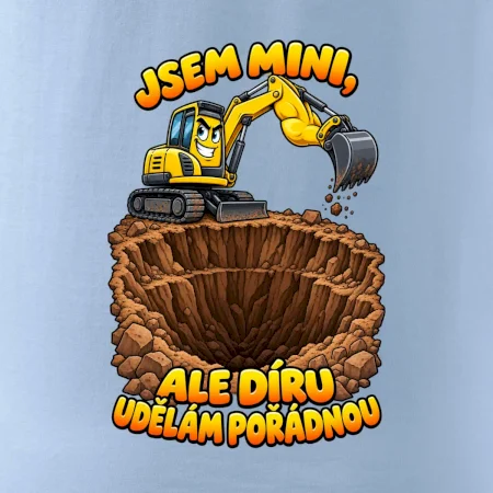Mini bagr udělá pořádnou díru