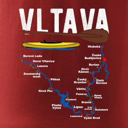 Mapa řeky Vltavy