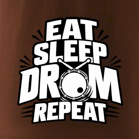 Eat sleep drum repeat - minimalistický bubenický slogan