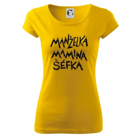 Manželka mamina šéfka - nápis štětkou (Pecka design)