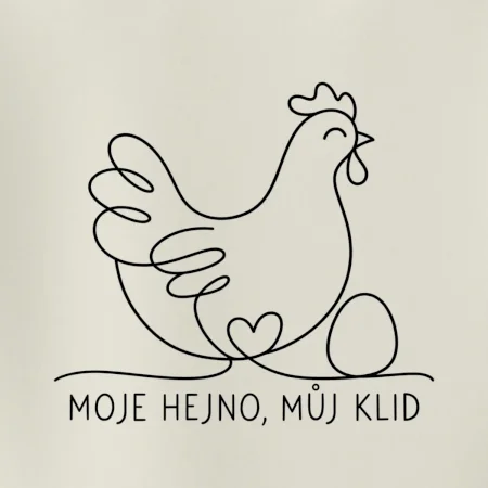 Minimalistická slepice s vejcem a srdcem