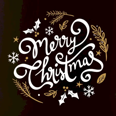 Merry christmas - nápis kulatý