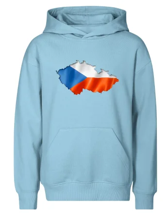Česká vlajka v obrysu republiky