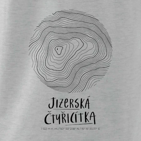 Jizerská čtyřicítka - vrstevnice v kruhu