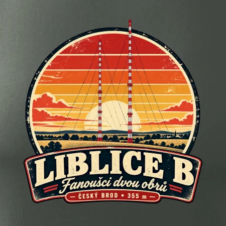 Liblice B retro odznak dvou vysílačů