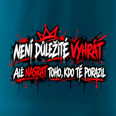 Není důležité vyhrát - pouliční graffiti s červenými tahy