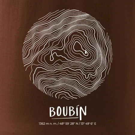 Boubín - vrstevnice v kruhu