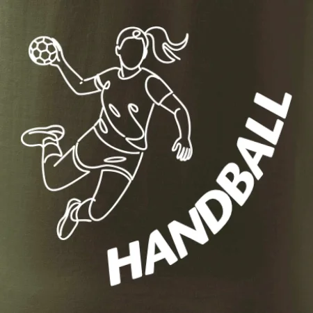 Handball nápis šikmo  - holka