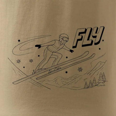 Skokan na lyžích černý obrázek FLY