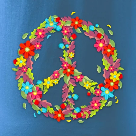 Peace symbol červené květiny