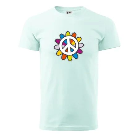 Peace symbol s kreslenou květinou