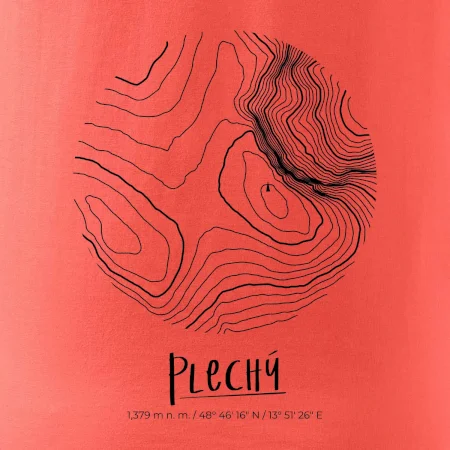 Plechý - vrstevnice v kruhu