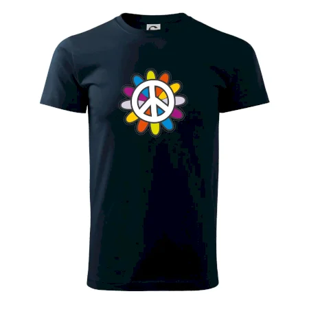 Peace symbol s kreslenou květinou