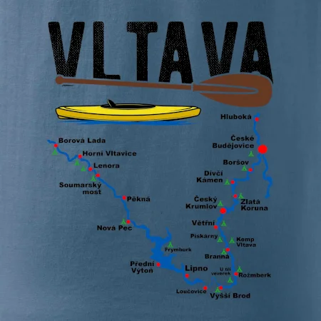 Mapa řeky Vltavy