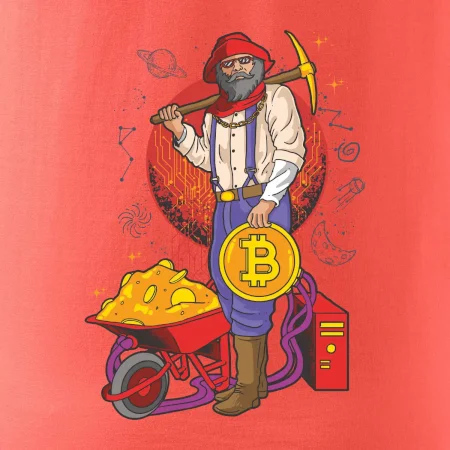 Horník těží bitcoiny